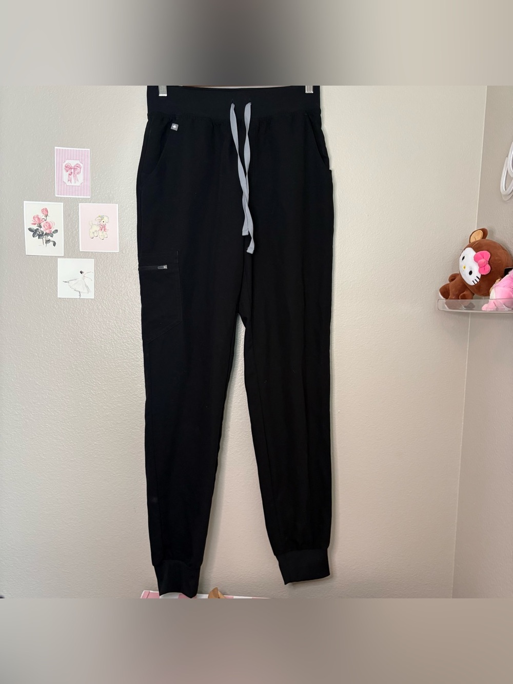 Figs scrub bottom pants tapered fit black small healthcare nurse cna luxury